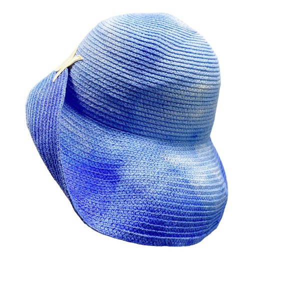 Custom Hand Tie-Dye Blue Moon Sun Hat OS main image 5